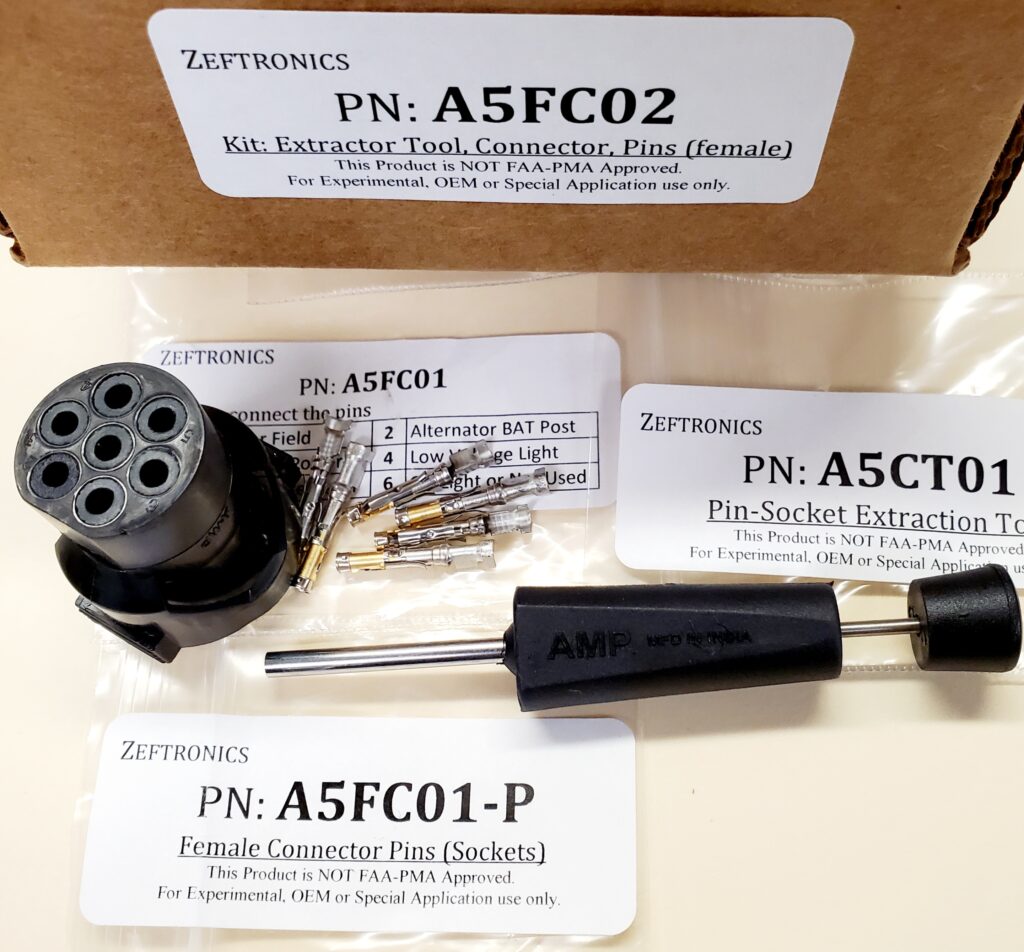 A5FC02 R25400 Female Connector, Pins, & Extraction Tool Zeftronics